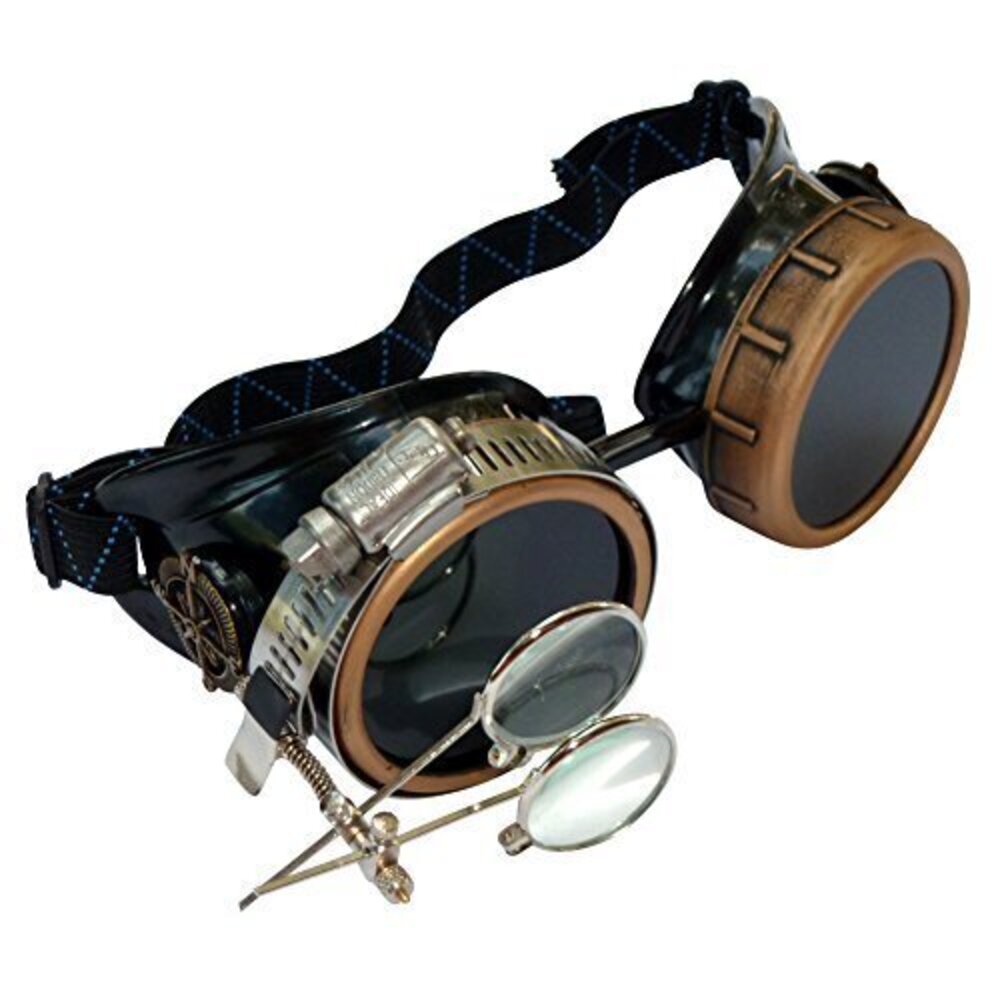 1912 Steampunk Victorian Style Goggles Rave Glasses with Compass Design